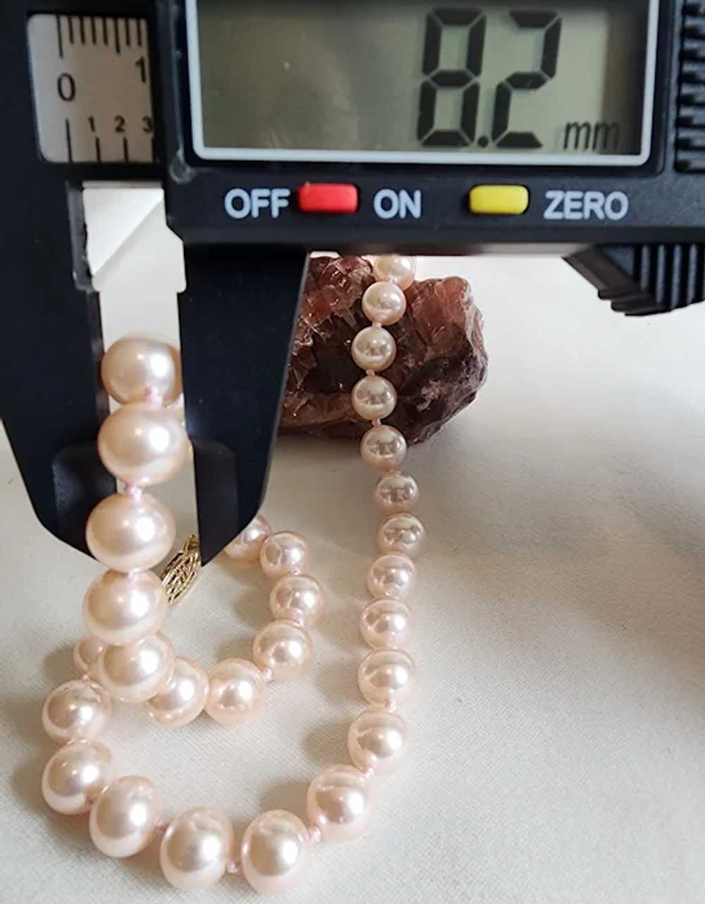 "Vintage Freshwater Pink Pearl Necklace With Fili… - image 9