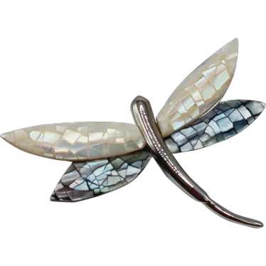 Pearlized MOP Dragonfly Pin Brooch