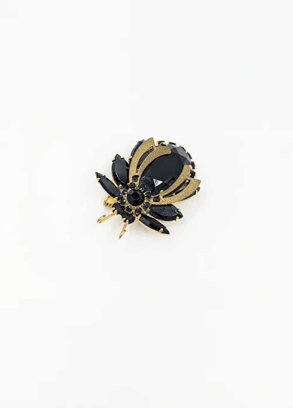 Juliana D&E Black Rhinestone Bug Brooch Sparkling… - image 2