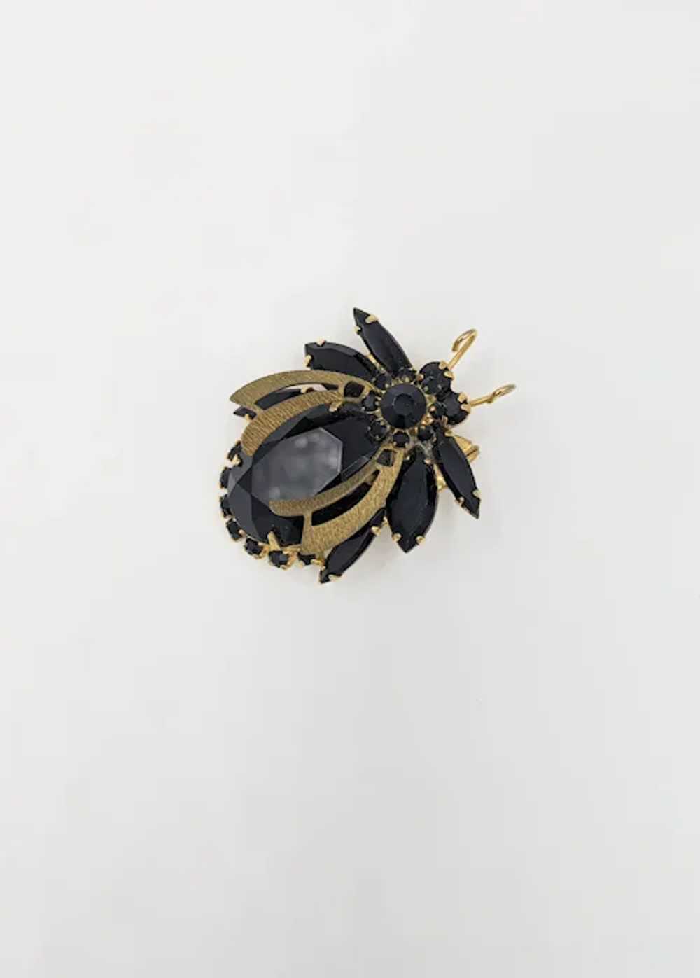 Juliana D&E Black Rhinestone Bug Brooch Sparkling… - image 4