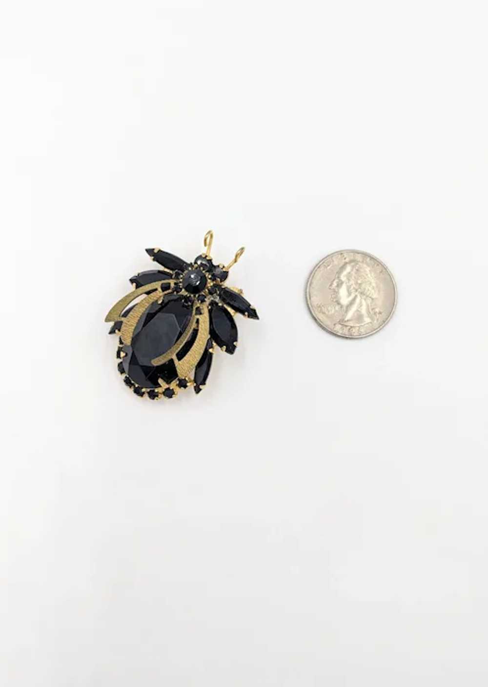 Juliana D&E Black Rhinestone Bug Brooch Sparkling… - image 8