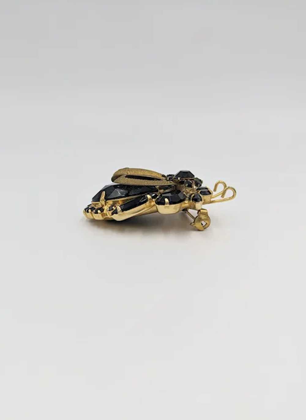 Juliana D&E Black Rhinestone Bug Brooch Sparkling… - image 9