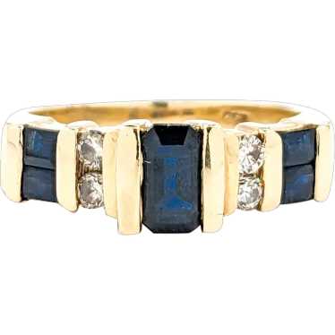 .65ctw Blue sapphire & Diamond Ring In Yellow Gold - image 1