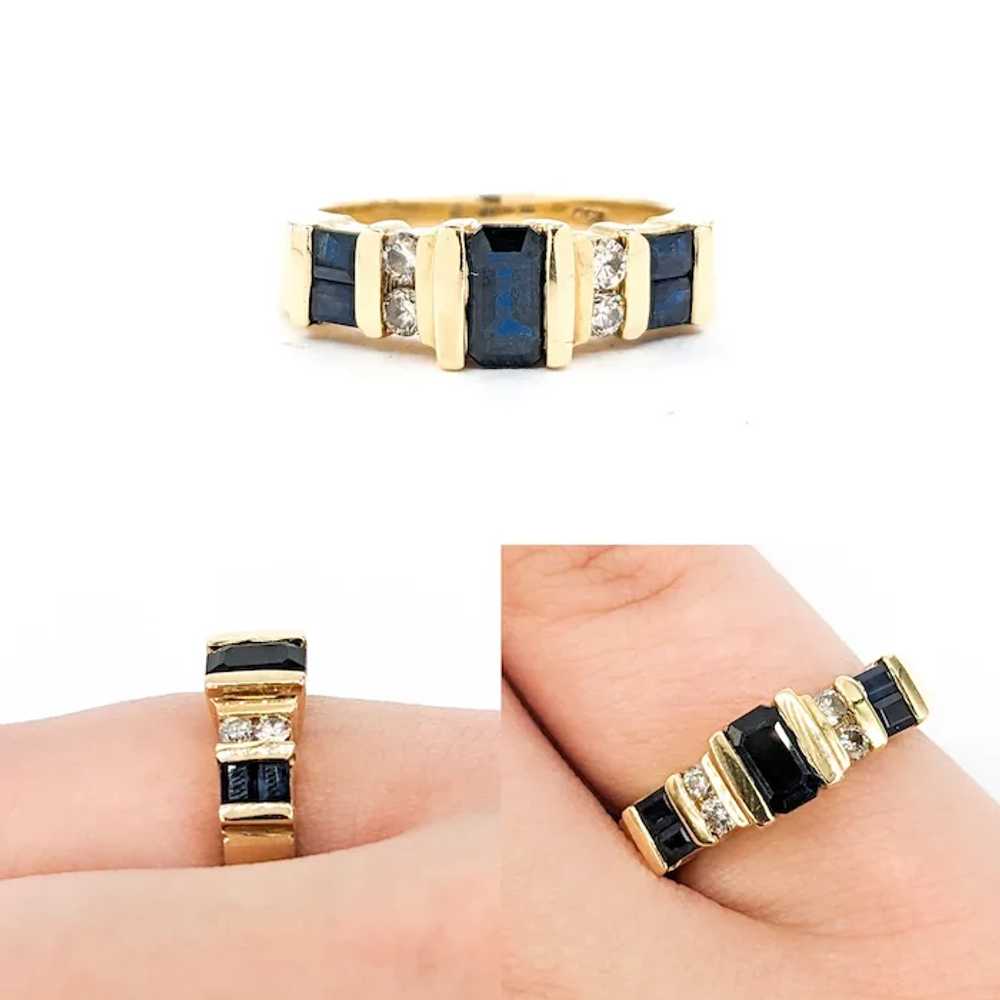 .65ctw Blue sapphire & Diamond Ring In Yellow Gold - image 2