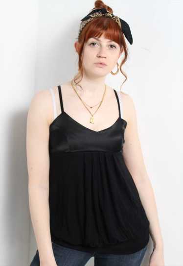 Vintage Y2K Floaty Strappy Top Black - image 1