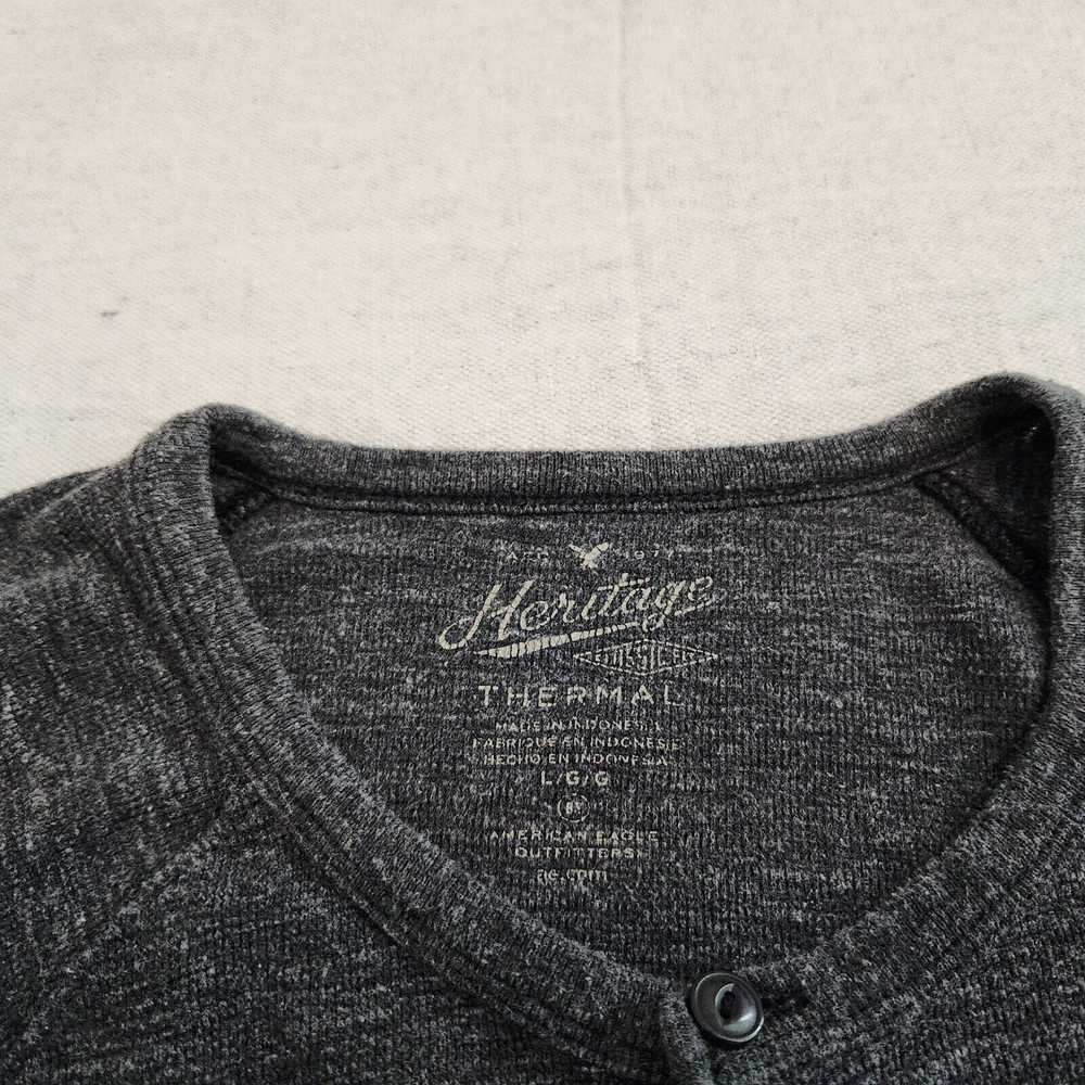 American Eagle Sweater Mens Large Gray Henley Pul… - image 3