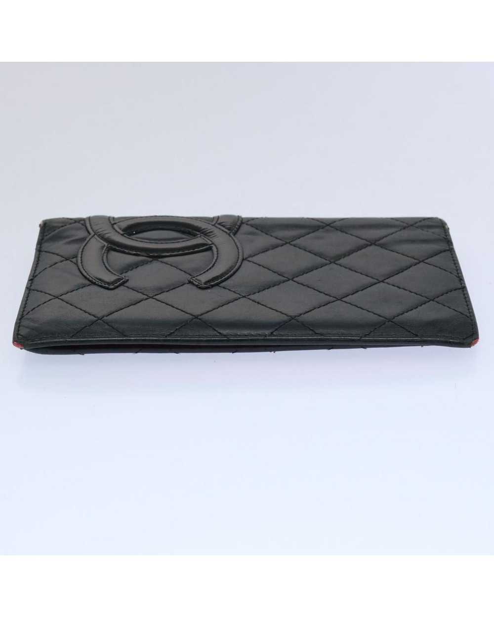 Chanel Black Leather Long Wallet with CC Logo by … - image 4