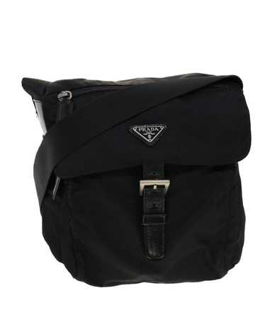 Prada Black Nylon Shoulder Bag with Scratched Met… - image 1