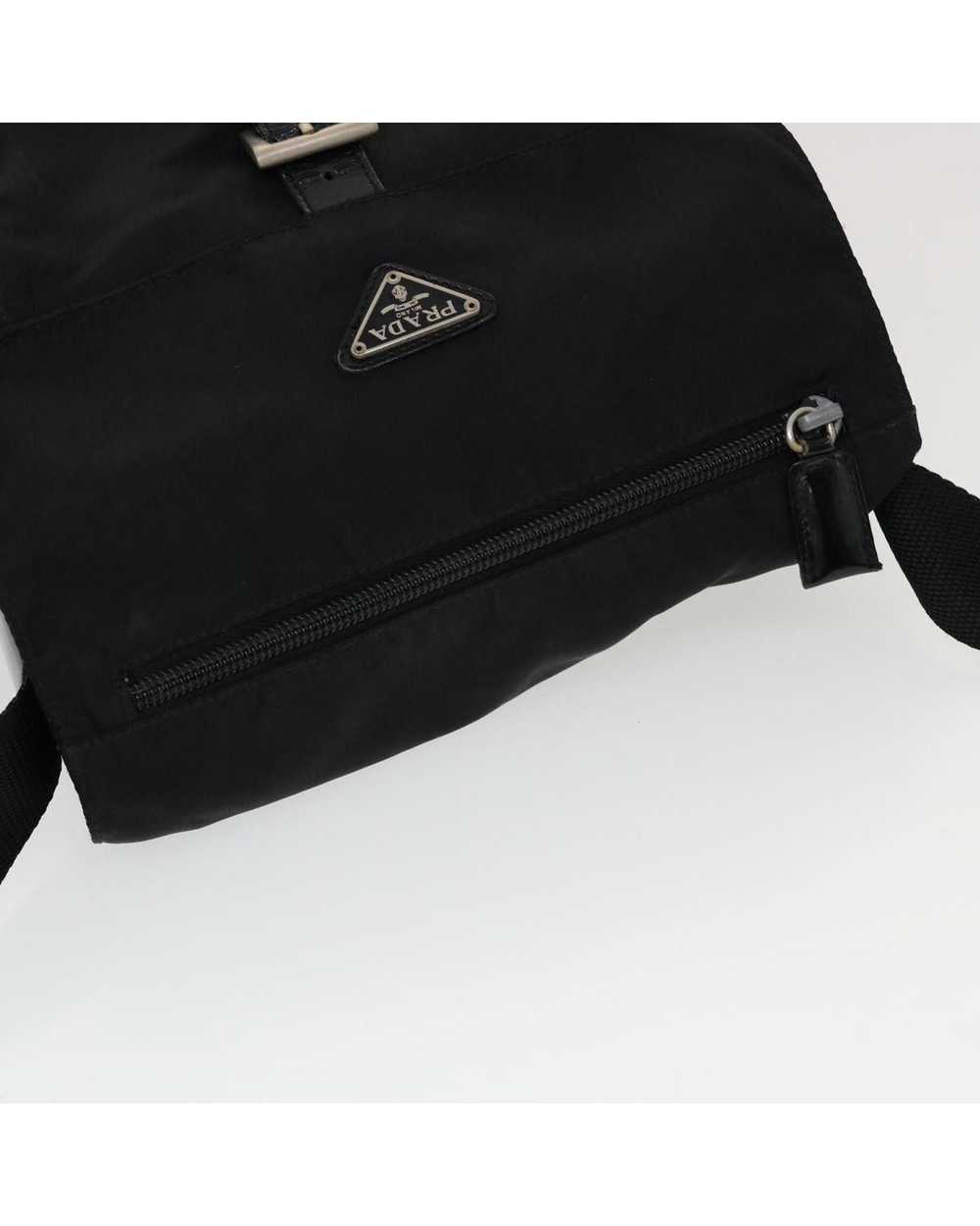 Prada Black Nylon Shoulder Bag with Scratched Met… - image 7