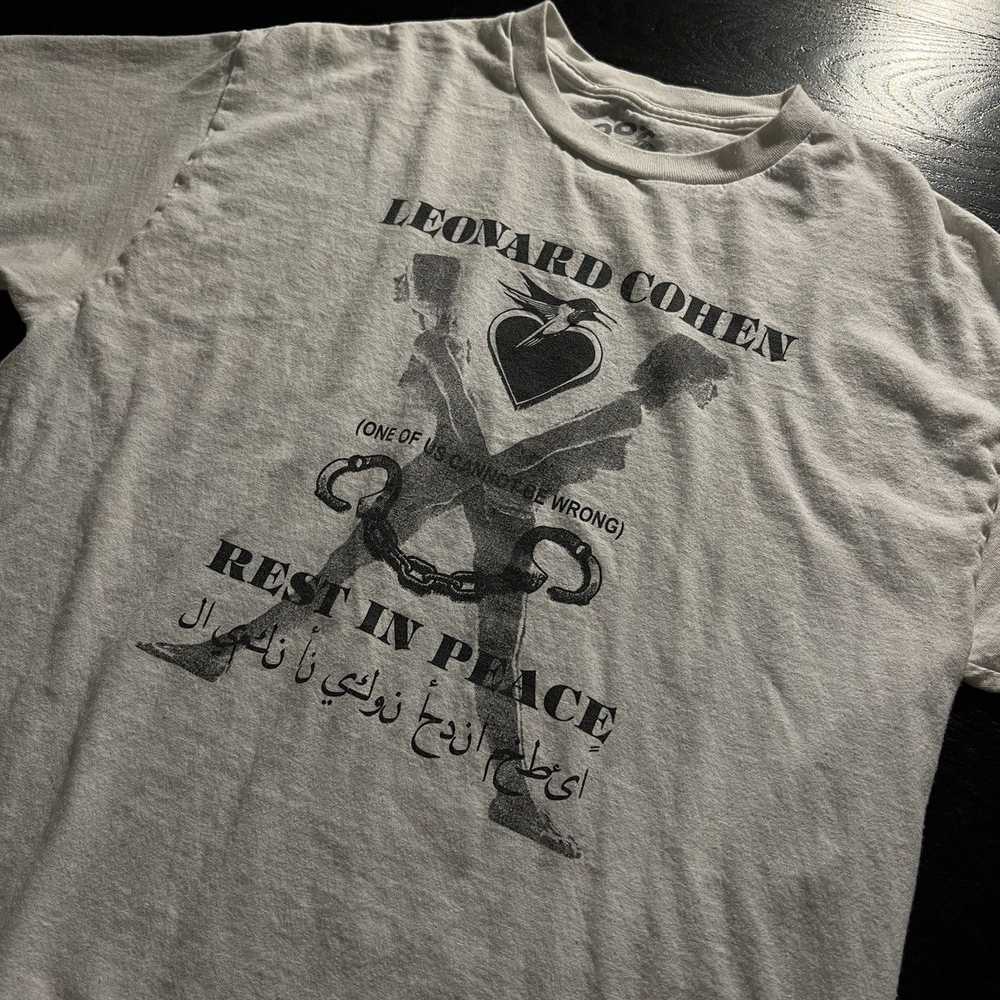 Vintage Vintage White Leonard Cohen Memorial Tee … - image 2