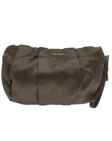 Prada Brown Velor Pouch with Accessories