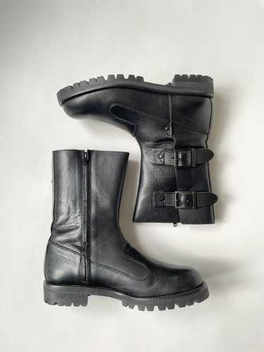 Yohji Yamamoto A/W 11 Black Leather Biker Boots - image 1