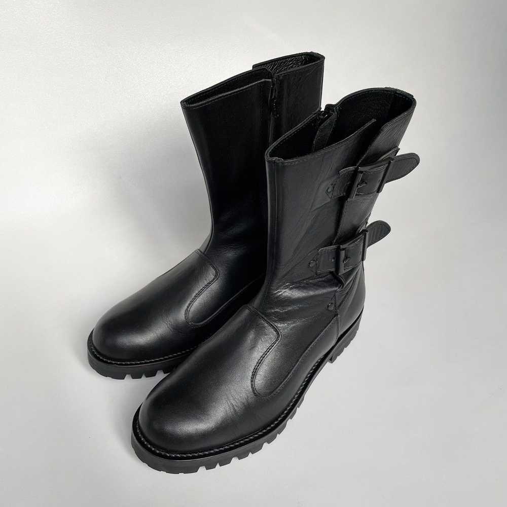 Yohji Yamamoto A/W 11 Black Leather Biker Boots - image 3