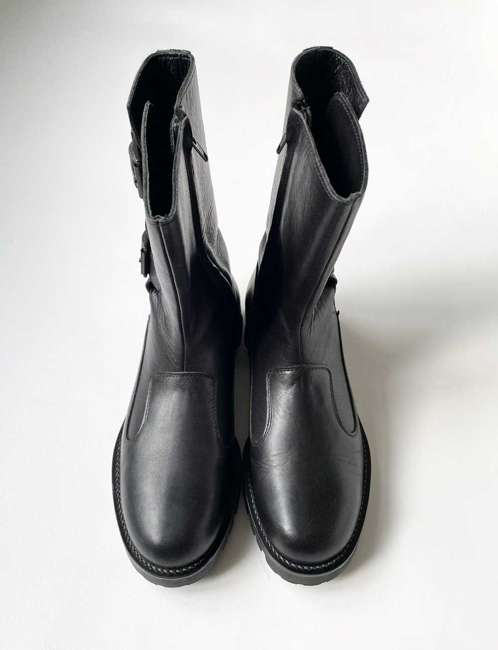 Yohji Yamamoto A/W 11 Black Leather Biker Boots - image 4