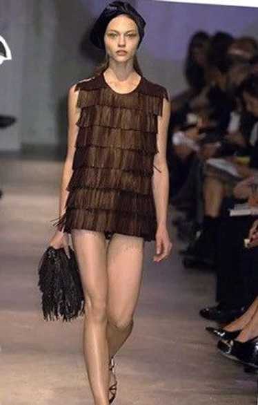 Prada ICONIC 2007 Runway Fringe Leather Skirt