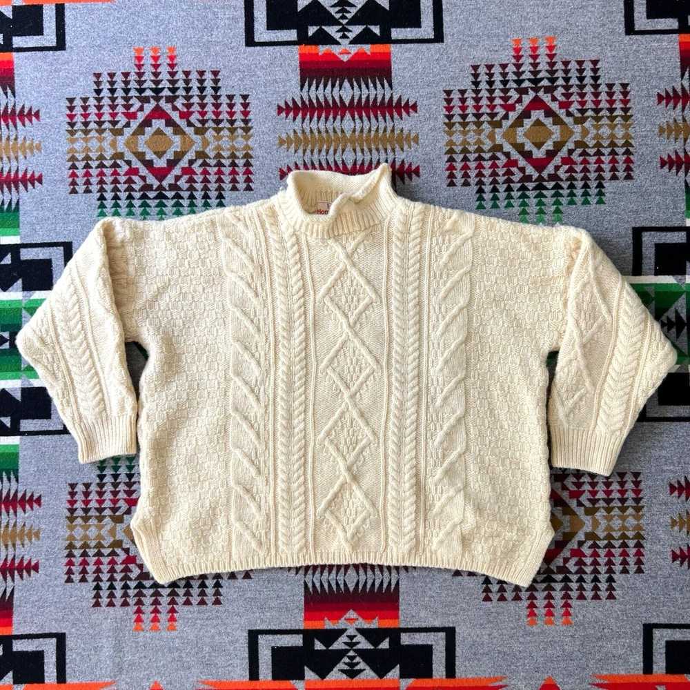 Vintage Irish Homecraft Sweater Adult XL Cable Kn… - image 1