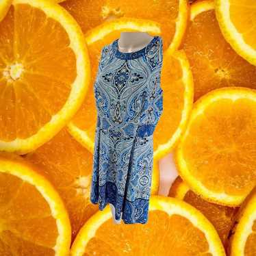 Other Chetta B Blue Paisley Sleeveless Dress Size… - image 1