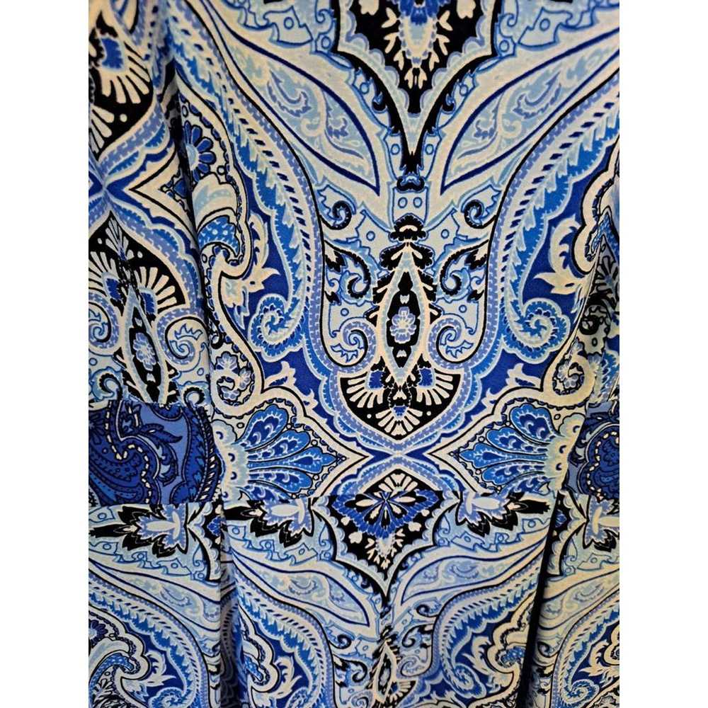 Other Chetta B Blue Paisley Sleeveless Dress Size… - image 5