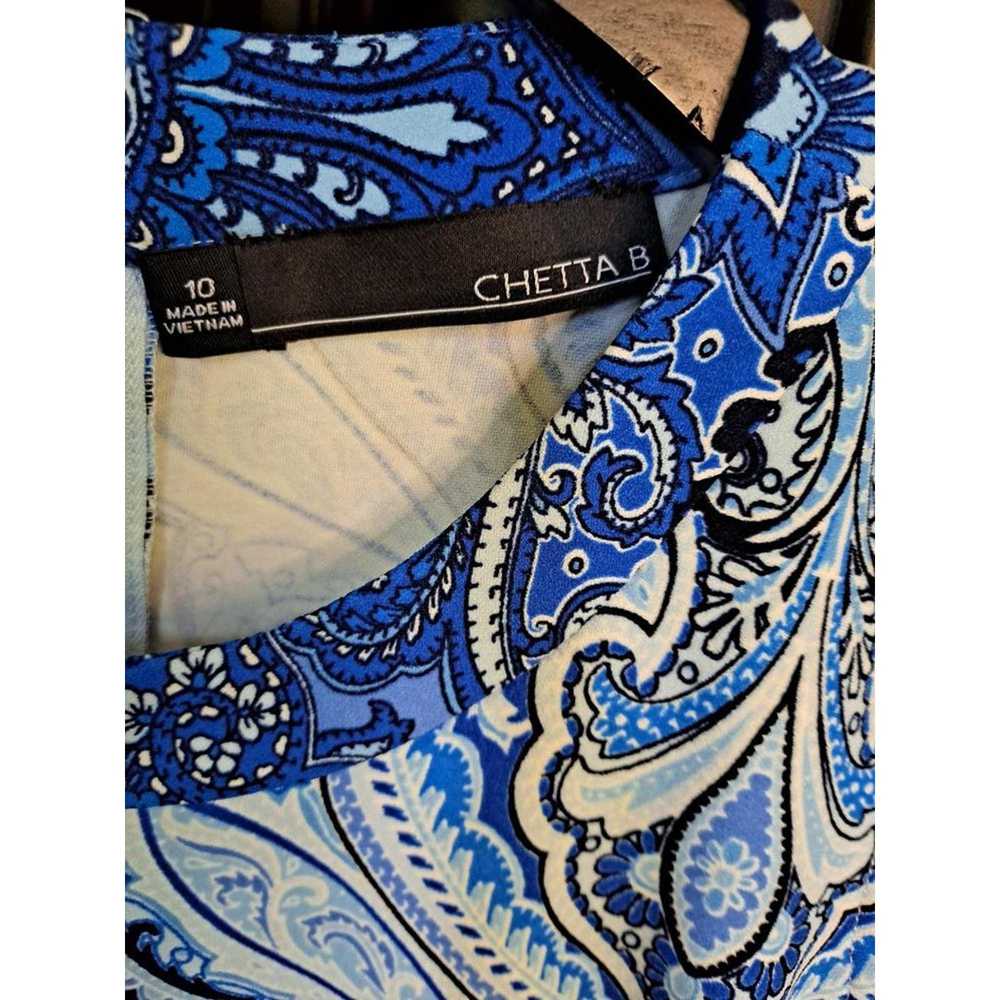 Other Chetta B Blue Paisley Sleeveless Dress Size… - image 6