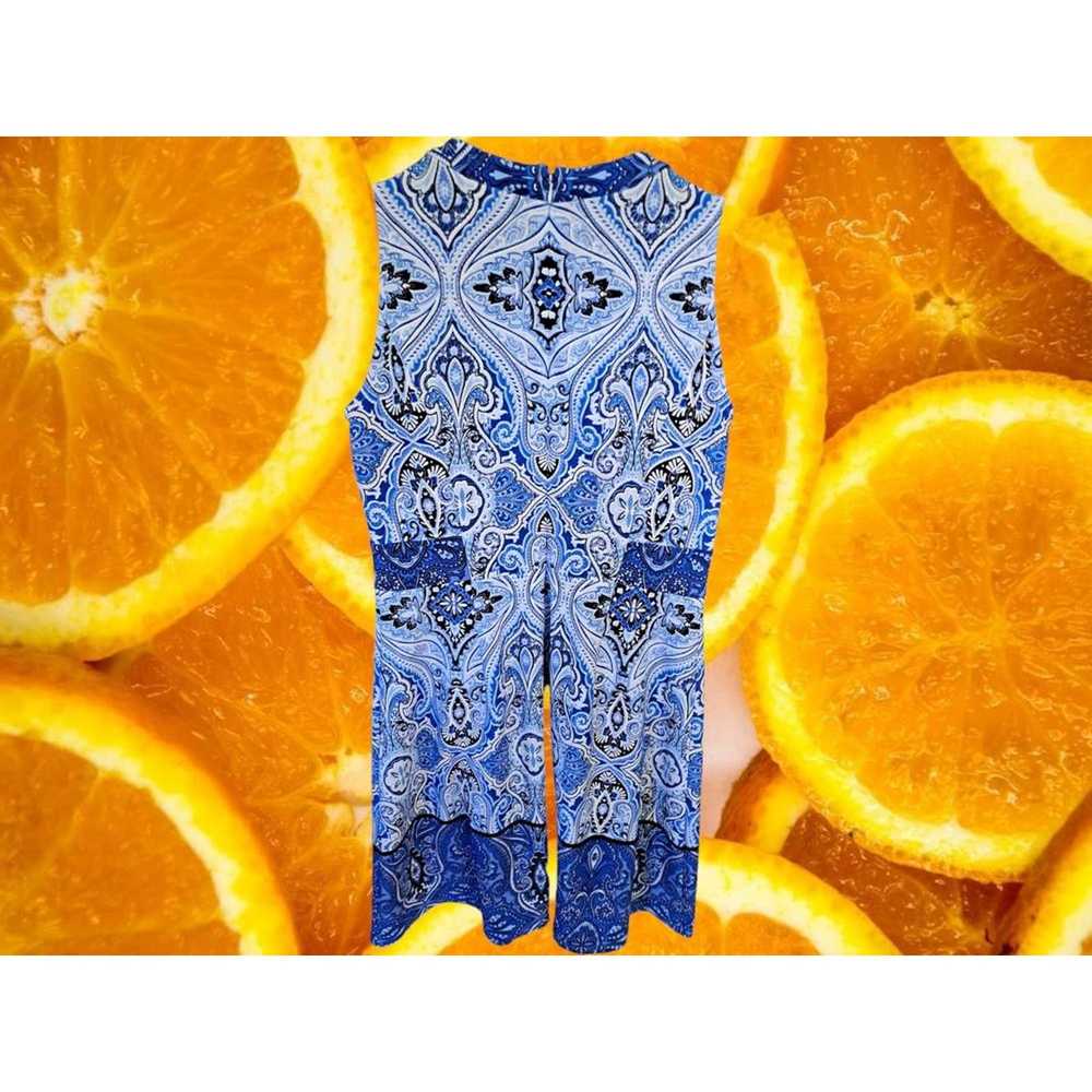 Other Chetta B Blue Paisley Sleeveless Dress Size… - image 8