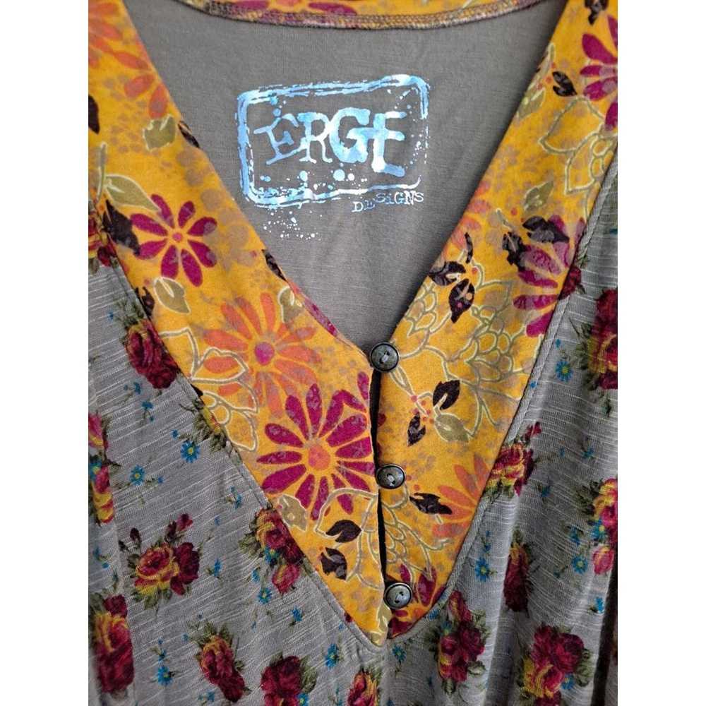 Other Erge Designs Long Sleeve Yellow and Tan‎ Fl… - image 5