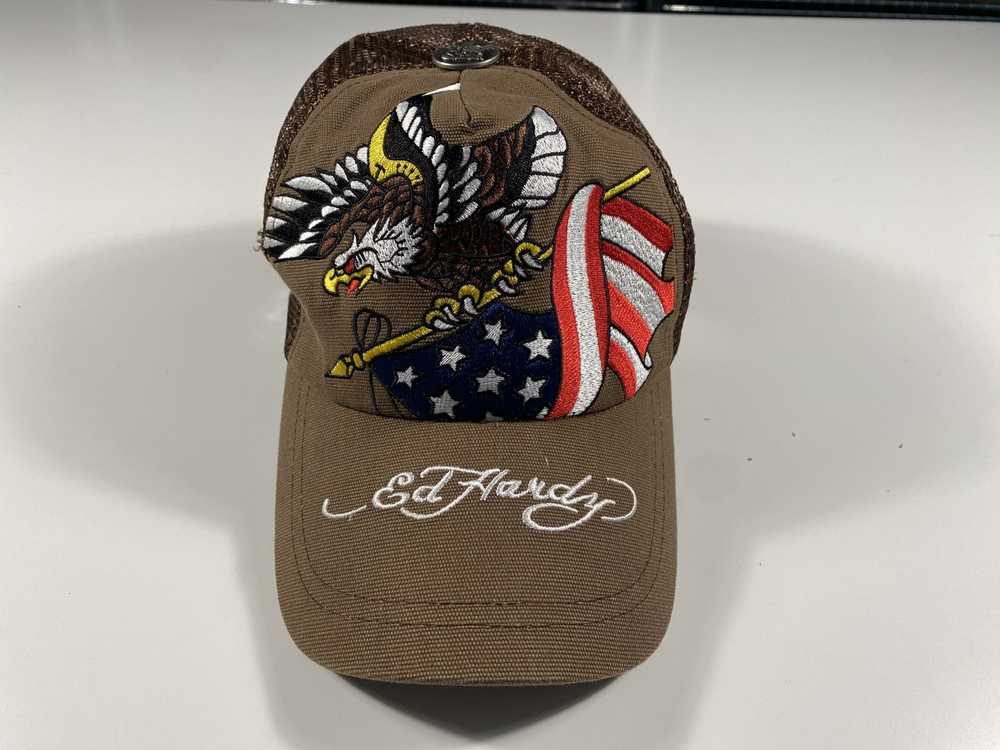 Ed Hardy Ed Hardy Embroidered Eagle Meshback Hat … - image 2