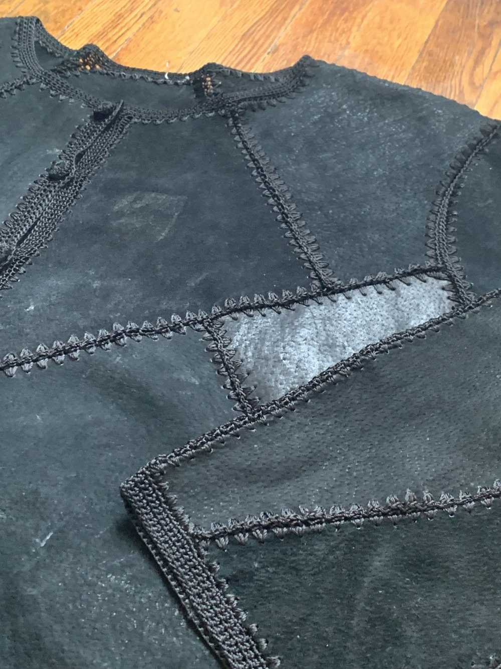 Vintage Leather patchwork jacket (Bode) - image 2