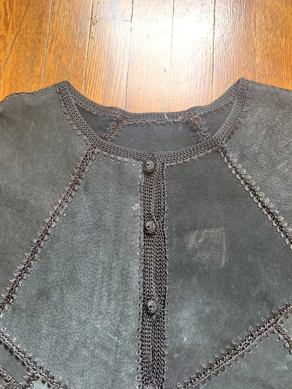 Vintage Leather patchwork jacket (Bode) - image 3