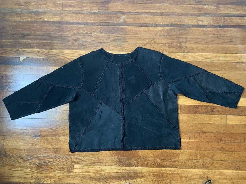 Vintage Leather patchwork jacket (Bode) - image 4