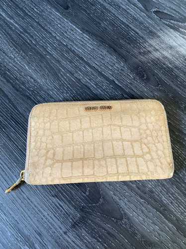Miu Miu × Prada Croc embossed zip wallet