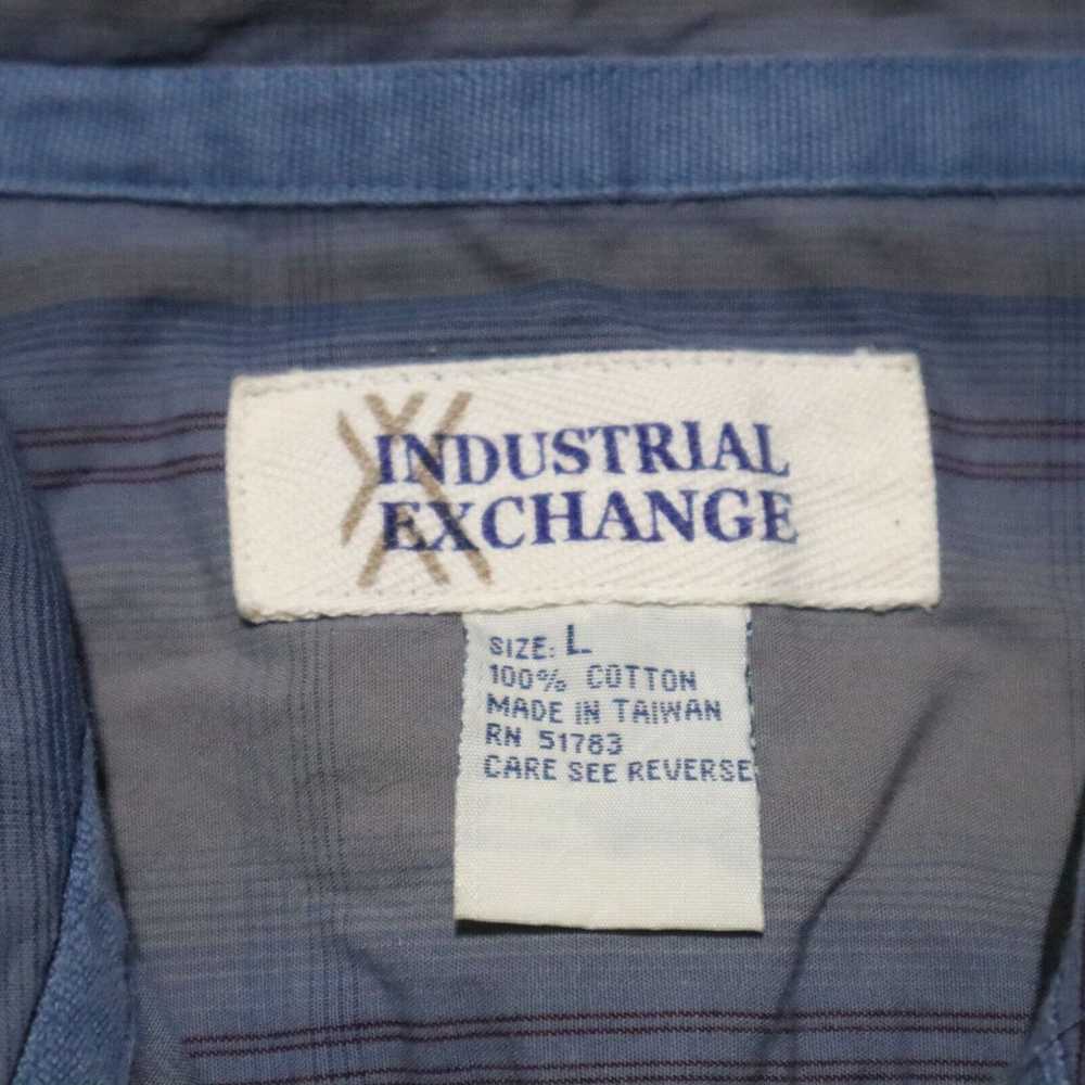 Vintage Industrial Exchange Blue Gray Stripe Clas… - image 3