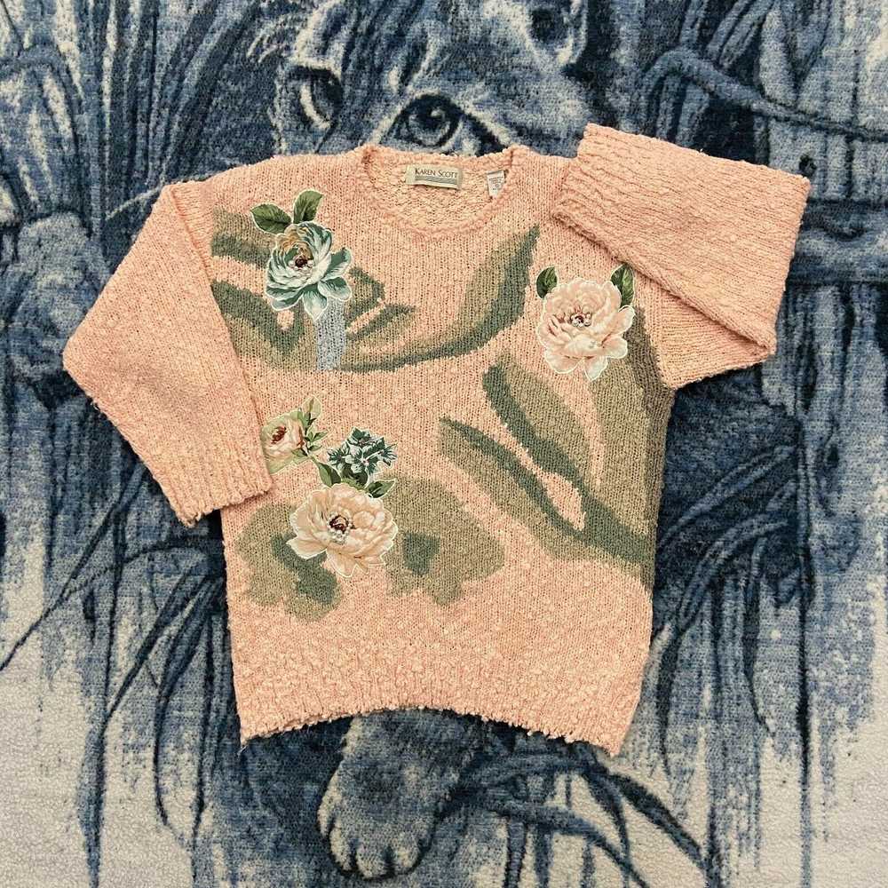 Streetwear × Vintage Vintage Floral Sweater Acryl… - image 2