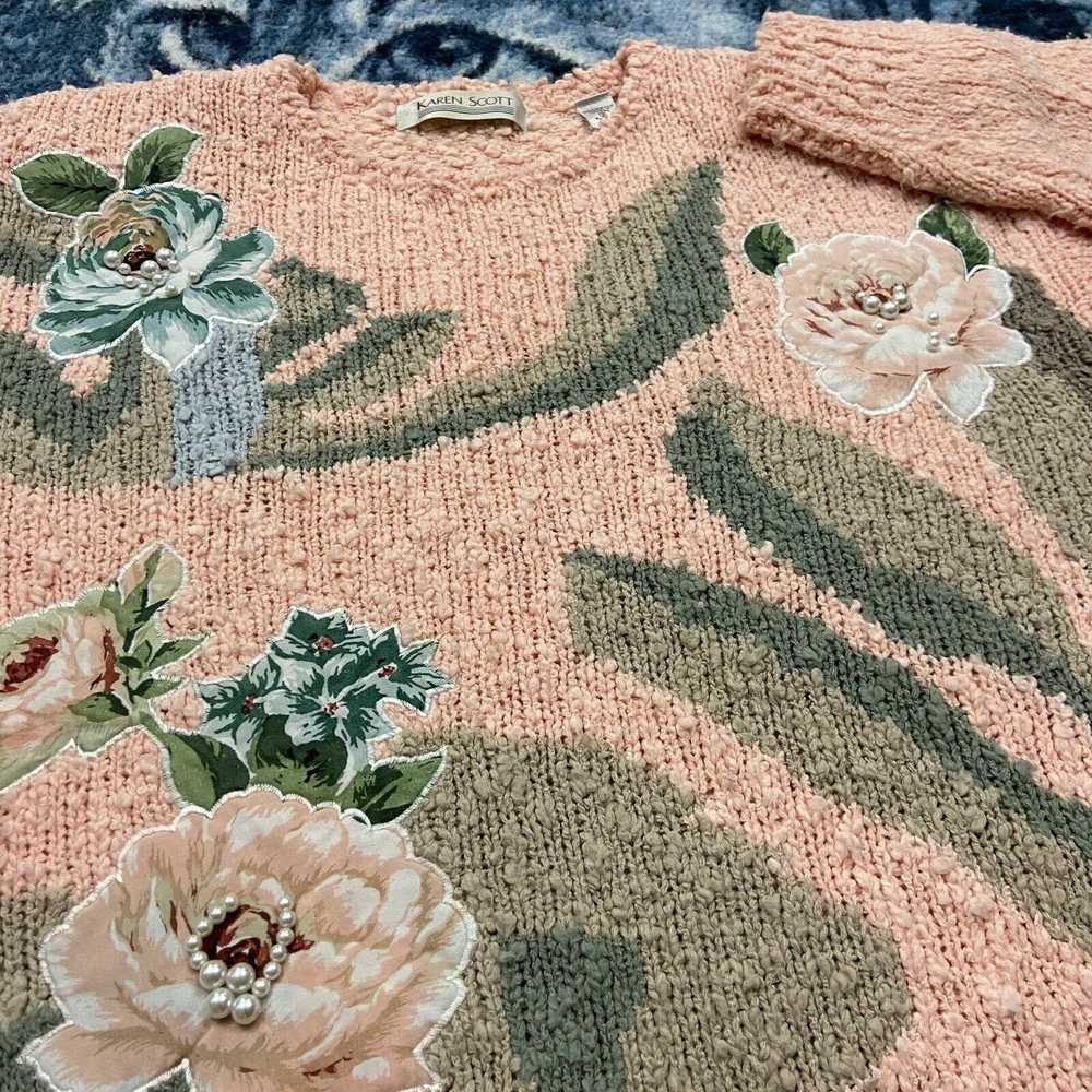 Streetwear × Vintage Vintage Floral Sweater Acryl… - image 3