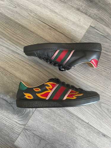 Gucci Gucci Ace Black Flame Sneakers
