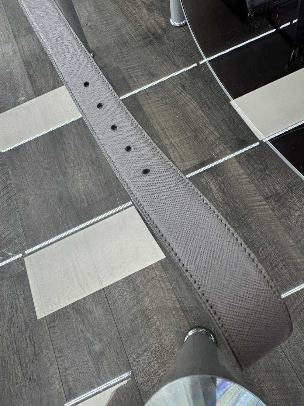 Prada Saffiano Triangle Logo Leather Belt (34) - image 9