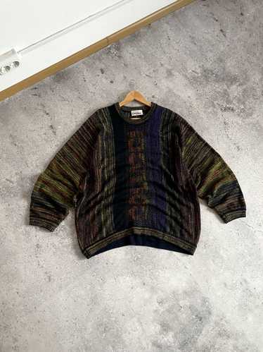 Carlo Colucci × Coloured Cable Knit Sweater Vinta… - image 1