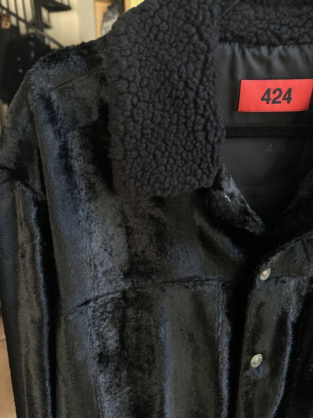 424 On Fairfax “Ponyhair” effect trucker jacket - image 2