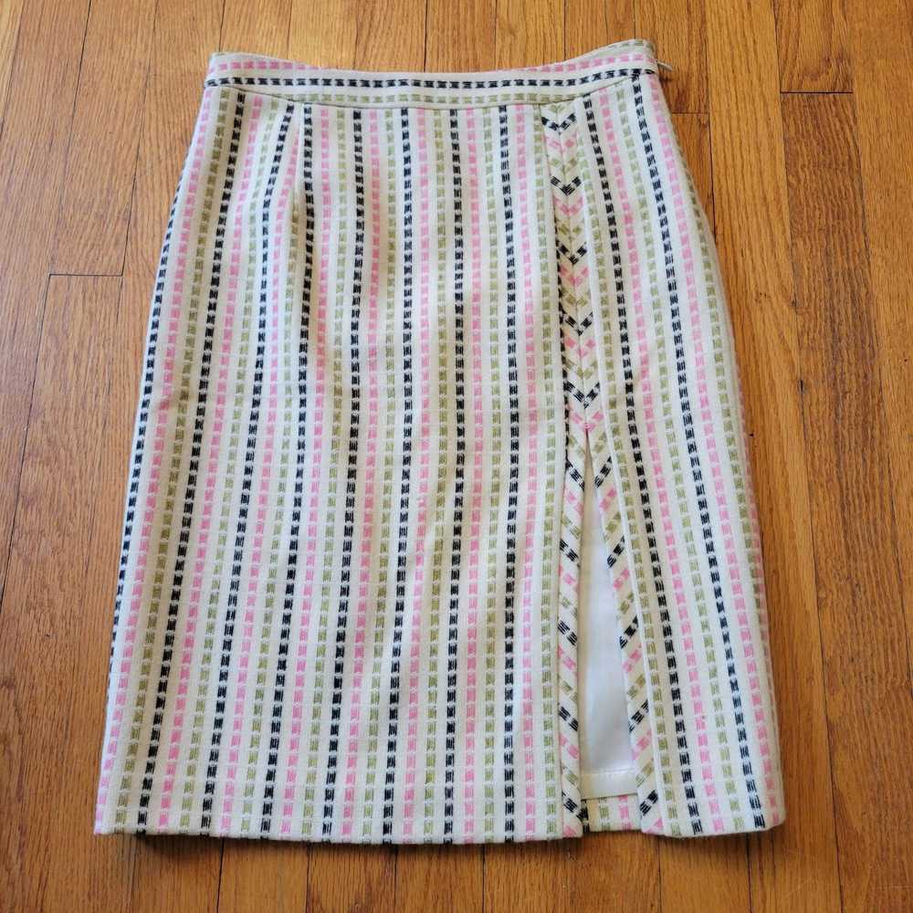 Vintage Milly NY 4 Wool Pencil Skirt Front Slit P… - image 1