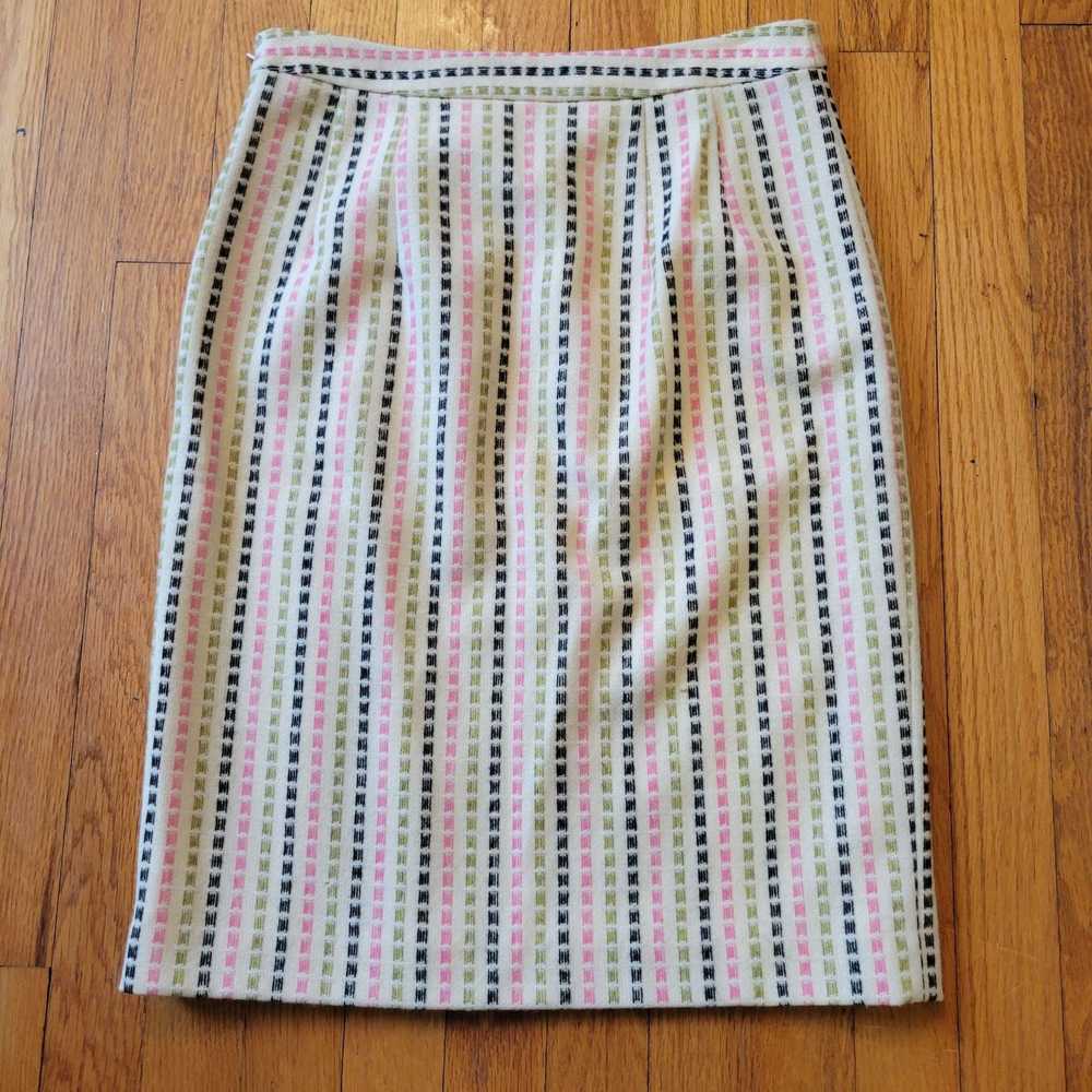 Vintage Milly NY 4 Wool Pencil Skirt Front Slit P… - image 4