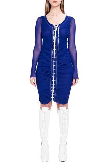 Jean Paul Gaultier Royal Blue Stretch Lace-Up Dres