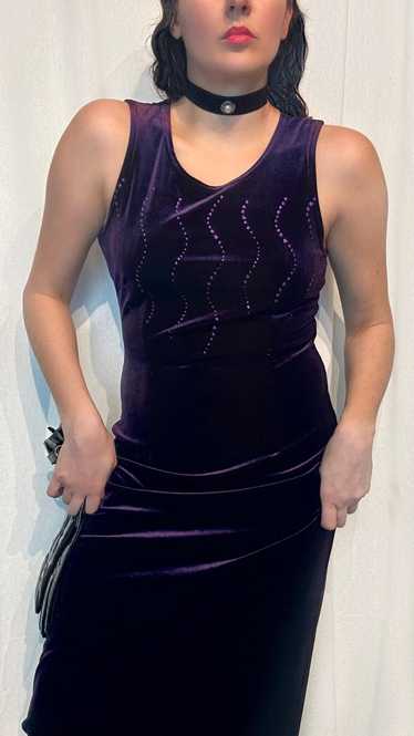Stretchy dark purple dress - image 1