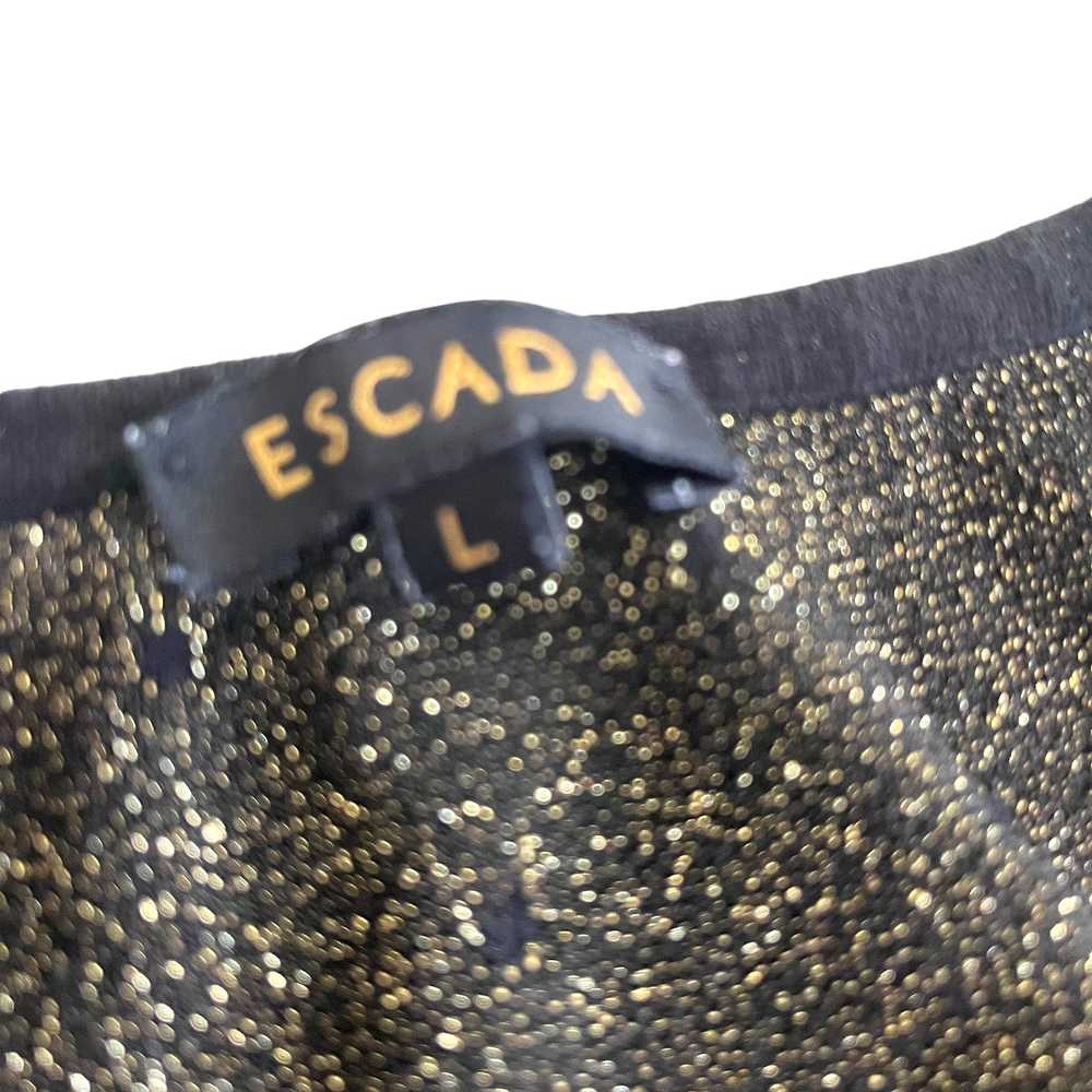 Escada Escada black gold dot knit short sleeve sw… - image 3