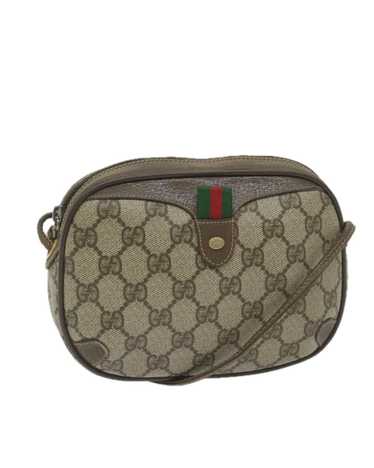 Gucci Beige and Red GG Supreme Shoulder Bag with … - image 1