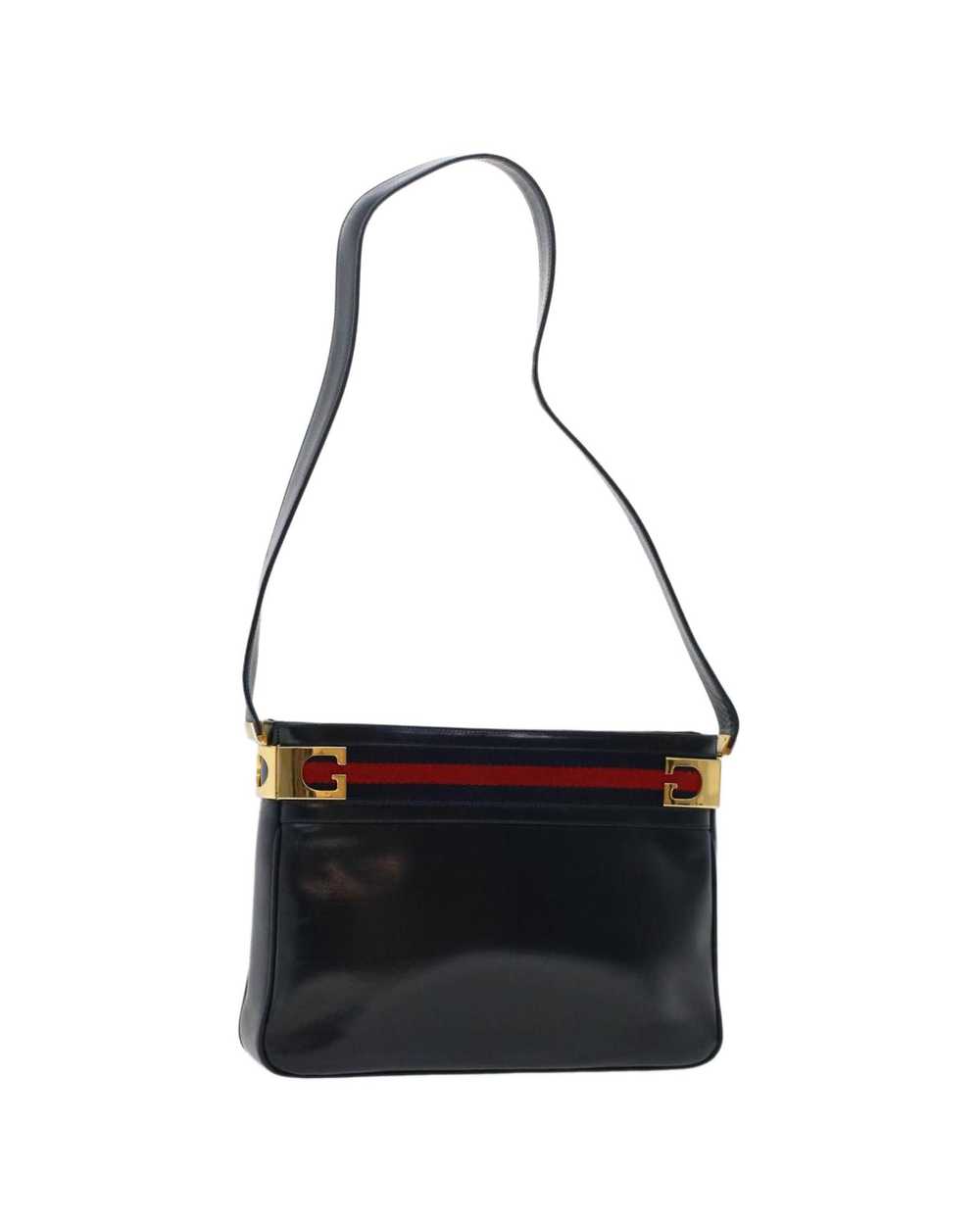 Gucci Navy and Red Leather Shoulder Bag - image 1