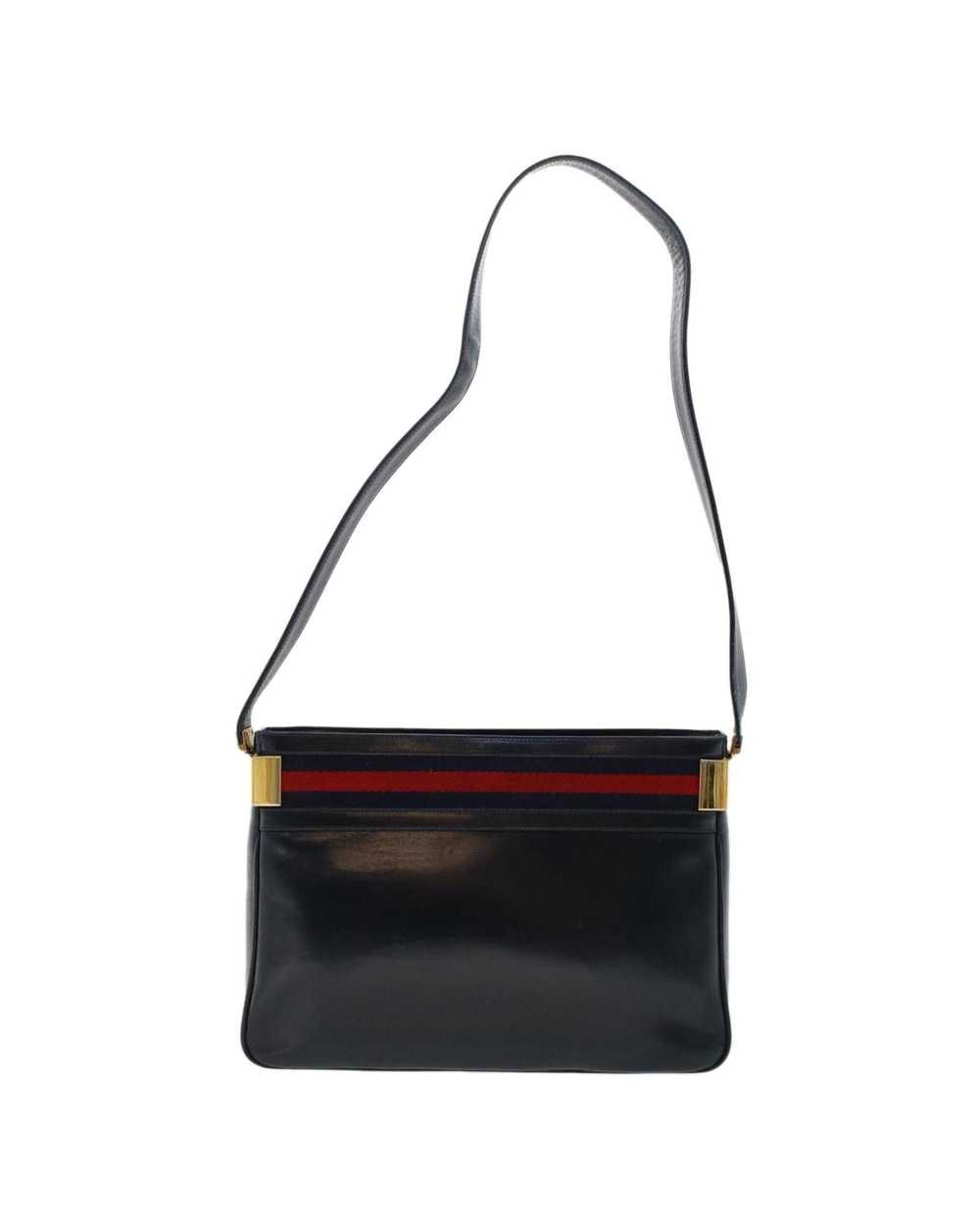 Gucci Navy and Red Leather Shoulder Bag - image 2