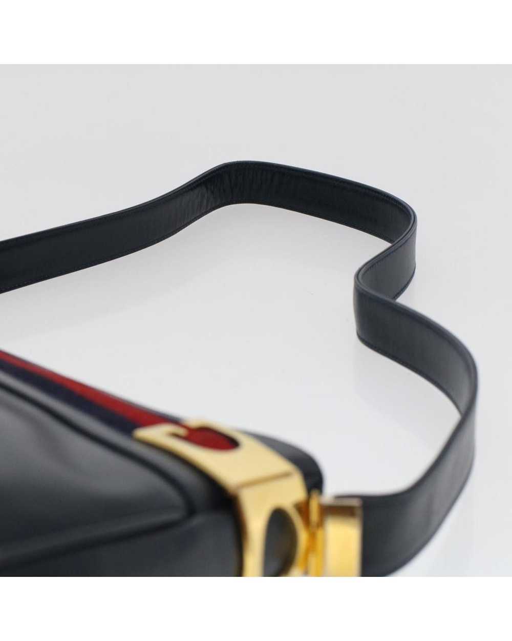 Gucci Navy and Red Leather Shoulder Bag - image 8