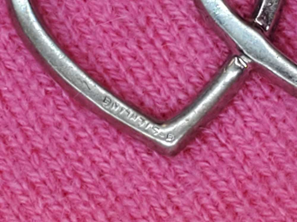 Vintage Sterling Intertwined Double Hearts Sterli… - image 3
