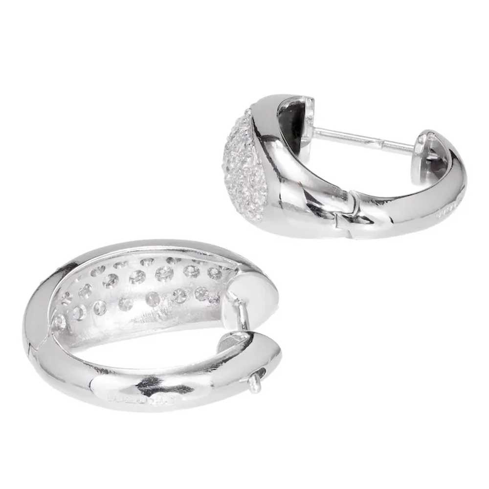 2.00 cts Diamond Pavé 18 Karat White Gold Hoop Ea… - image 3