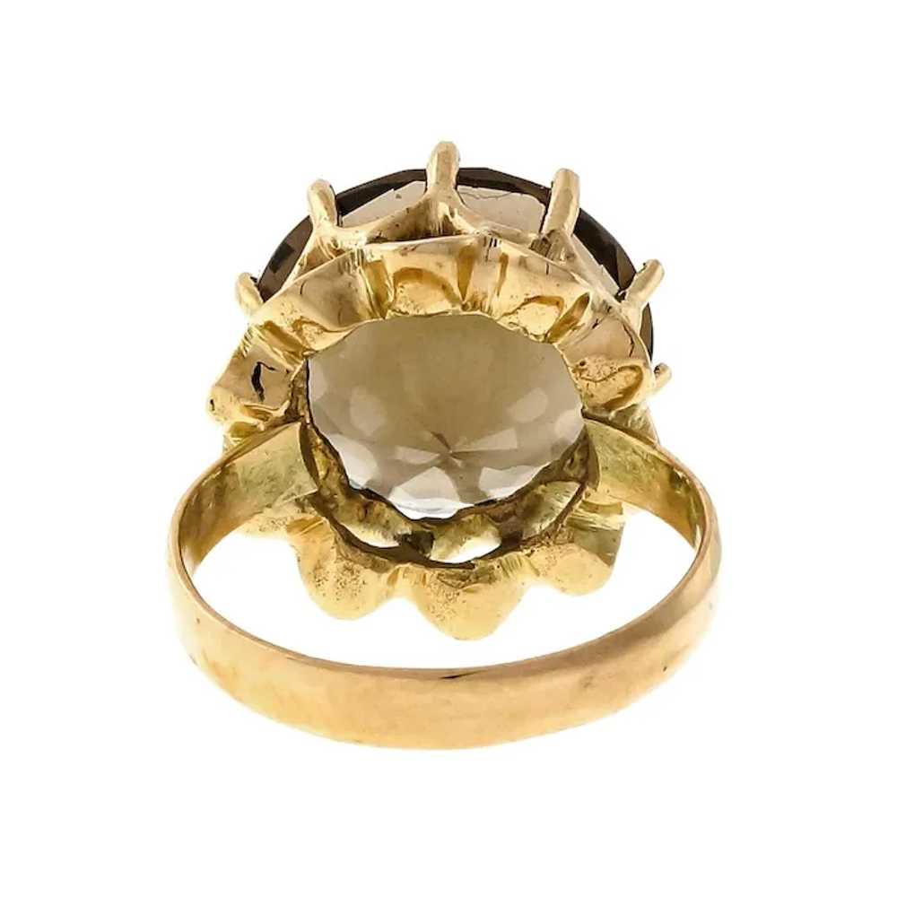 5.00ct Smoky Quartz 14k Yellow Gold Cocktail Ring - image 5