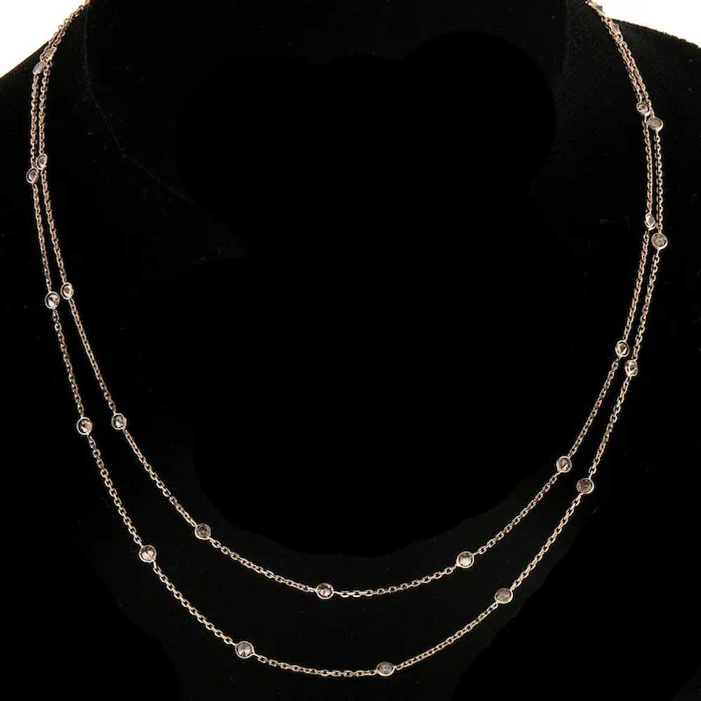 Diamond By The Yard 14 Karat Rose Gold Necklace - image 2